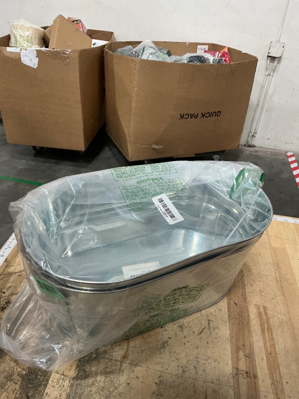 Photo 1 of 2 Pack Galvanized Ice Bucket 4 Gallon Galvanized Tub Ice Bucket for Parties Metal Beverage Buckets with Handles Wine Beer Champagne Vintage Buckets for Cocktails Mimosa Bar Supplies with Scoops