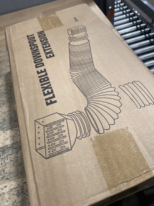 Photo 1 of 2 Pack Rain Gutter Downspout Extensions, Upgraded Flexible Drain Down Spout Extender for Rain Water Drainage, Each Extendable from 20" to 66", Combine to 10 ft with Connector(White)