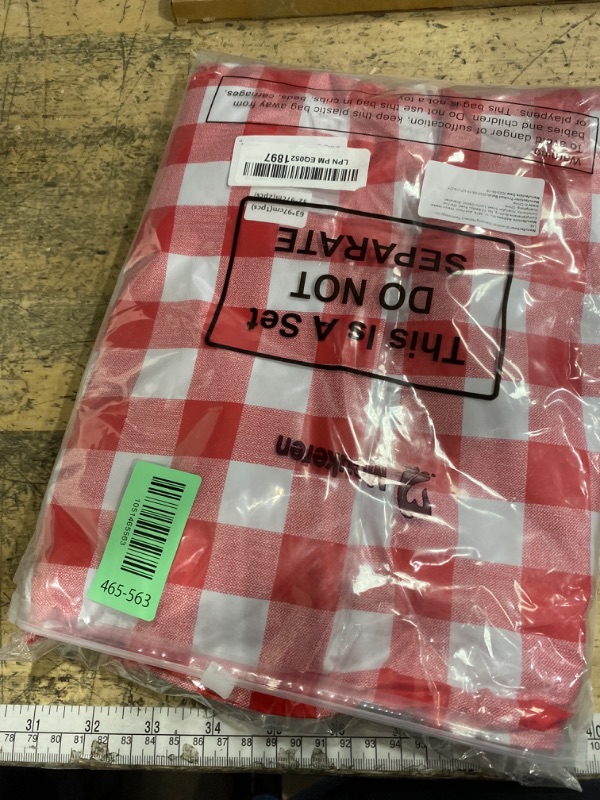 Photo 1 of 3 Pieces Picnic Table Cover for Kids with Bench Covers Fitted Tablecloth for Outdoors Vinyl Waterproof cloth for Camping Home Goods Indoor Outdoor Patio BBQ(Red, White)