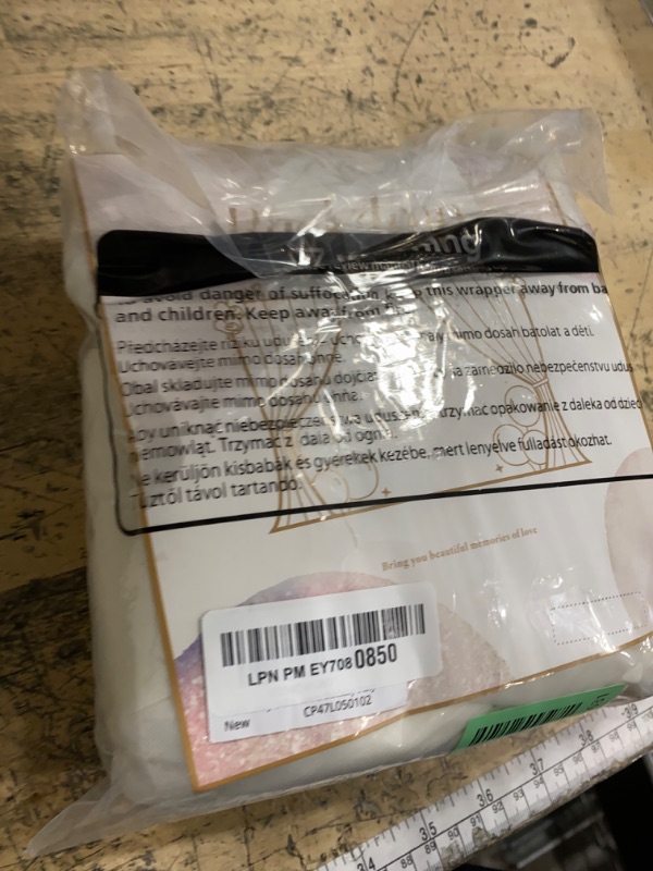 Photo 1 of 10x8ft Ivory Tulle Backdrop Curtain with Lights String for Parites, Sheer Photo Backdrop Curtains with Lights for Wedding Backdrop Ceremony Reception Bridal Shower Baby Shower Birthday Party