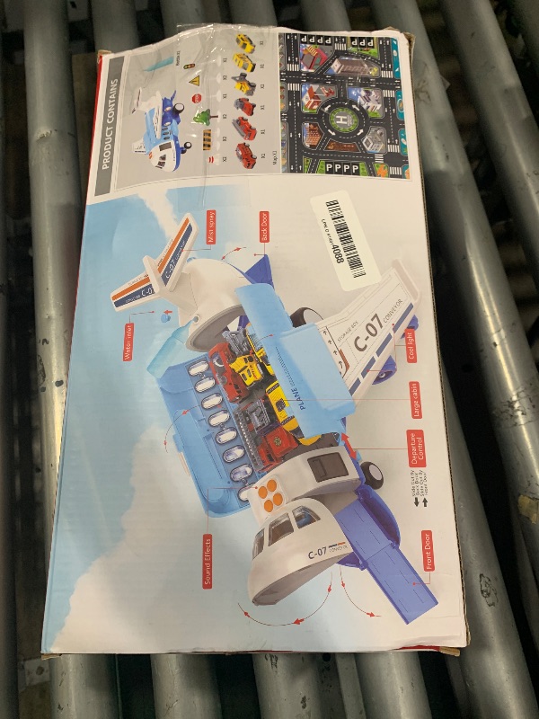 Photo 1 of **PARTIAL SET/MISSING PIECES** Toy Airplane with Smoke, Lights & Sounds, Friction Powered Plane Toy with Mini Cars for Kids, Boys and Girls