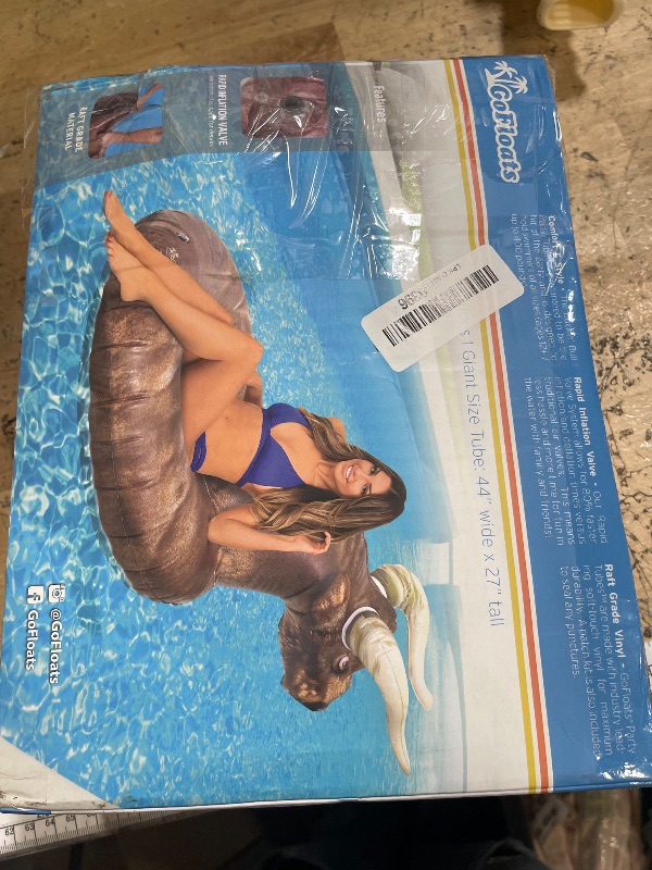 Photo 1 of **UNKNOWN DAMAGES**  GoFloats Inflatable Buckin' Bull Pool Float Party Tube - Grab Summer By The Horns