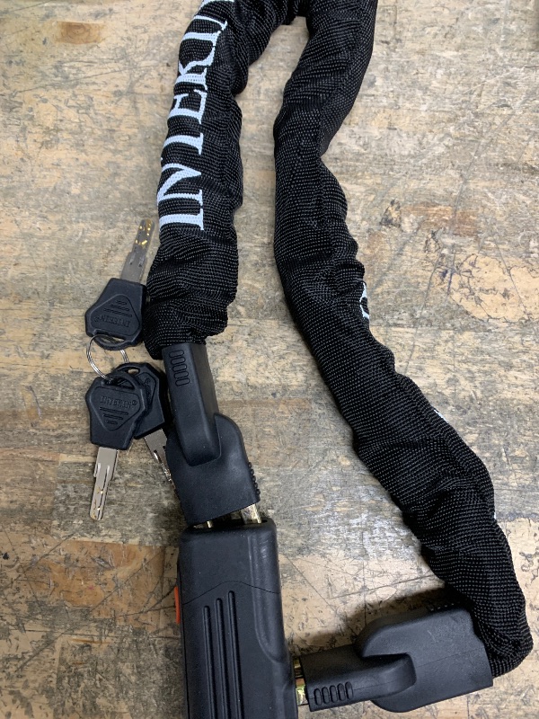 Photo 1 of  Motorcycle Chain Lock 3.6FT Bike Lock 10mm/0.42inch Thick Security Chain Locks Heavy Duty Bike Lock with 16mm/0.64inch Disc Lock for Gates, Fences and Outdoor Equipment