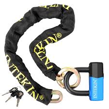 Photo 1 of  Motorcycle Chain Lock 3.6FT Bike Lock 10mm/0.42inch Thick Security Chain Locks Heavy Duty Bike Lock with 16mm/0.64inch Disc Lock for Gates, Fences and Outdoor Equipment