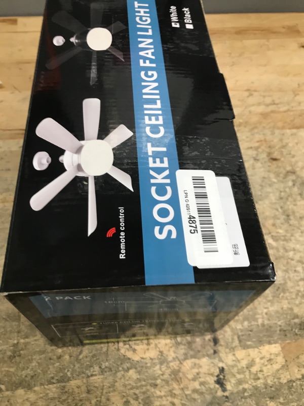 Photo 1 of 2Pack Socket Fan Light, LED Socket Ceiling Fans with Lights and Remote, 18 Inch Low Profile Screw in Ceiling Fan Light, Dimmable 3000-6500K Fan Light Bulb for Bedroom, Kitchen, Laundry Room, Garage