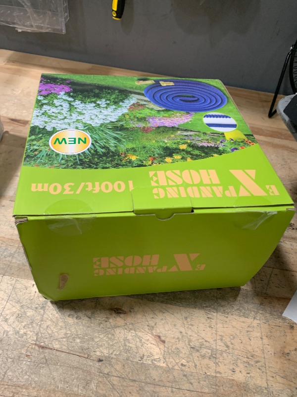 Photo 1 of 100 ft Heavy Duty Garden Hose - Super Flexible Leader Water Hose with 10 Pattern Spray Nozzle,Hybrid Rubber Hose Car Wash Pipe,3/4'' Solid Brass Conne