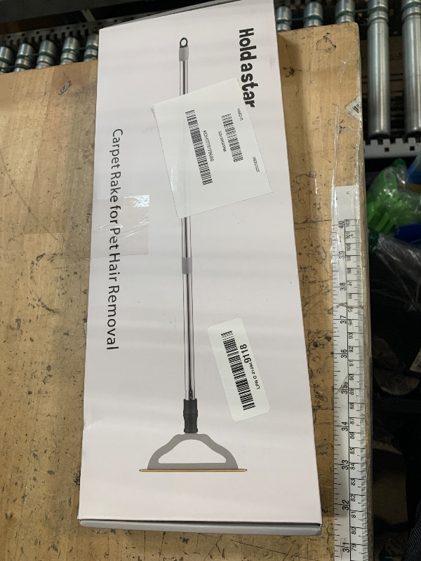 Photo 1 of 47“ Adjustable Long Handle Carpet Rake Pet Hair Remover, Reusable Large Metal Lint Remover Brush for Embedded Fur Removal from Low Pile Rugs Stairs, Carpet Brush Scraper Dog Cat Hair Remover Broom