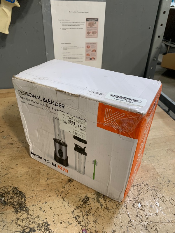 Photo 1 of ***FOR PARTS ONLY/NON-FUNCTIONAL*** KOIOS Smoothie Blender, 900W Personal Blender for Shakes and Smoothies Kitchen with 2 No-BPA 22oz Portable Cups, Single Serve Smoothies Maker Mixer for Juices, Nutritious Recipe, Sliver