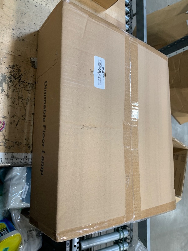 Photo 1 of ?Upgraded? Dimmable Brushed Nickel Floor Lamp, 1200 Lumens LED Bulb Included, Arc Floor Lamps for Living Room Modern Standing Lamp with Blue Shade, Tall Lamp for Living Room Bedroom Office Study room