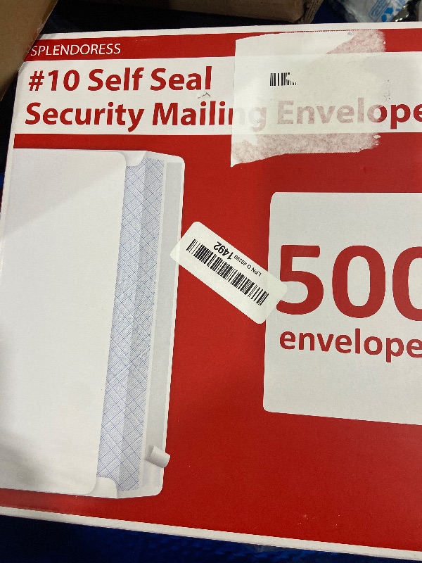 Photo 1 of #10 Envelopes Letter Size Self Seal | 500 Business Mailing Security Peel and Sealing Envelope | 100% Tinted | no 10 White Windowless Legal Regular Plain Envelops Pack | 4-1/8 x 9-1/2 Inches | 24 LB