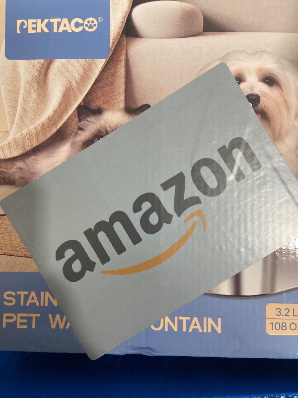 Photo 1 of **MISSING ASSEMBLY PIECES** PEKTACO Stainless Steel Cat Water Fountain, 3.2L/108oz Cat Water Dispenser with Ultra-Quiet Water Pump and Water-Level Window, Dishwasher Safe Pet Drinking Fountain for Cats & Small Dogs