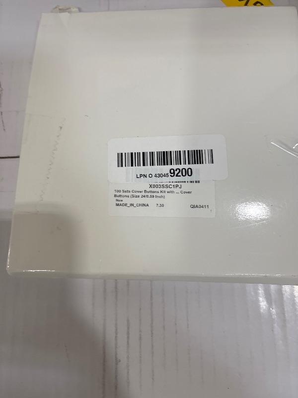 Photo 1 of 100 Sets Cover Buttons Kit with Tools Size Buttons to Cover Self Cover Buttons with Wire Backs DIY Fabric Cloth Cover Buttons (Size 24/0.59 Inch)