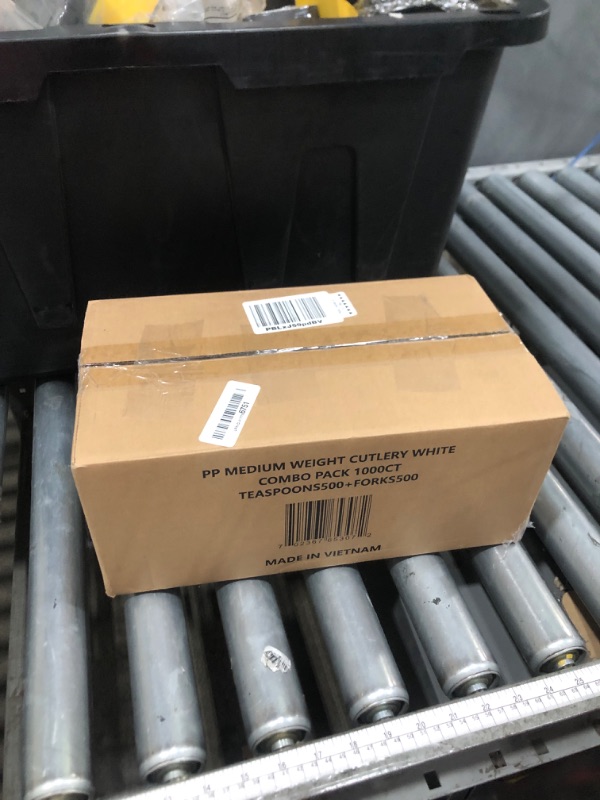 Photo 1 of 1000 Pcs Plastic Utensils Set - 500 Forks And 500 Spoons - Premium Plastic Forks And Spoons - Medium Weight Silverware Set - Bulk Disposable Cutlery