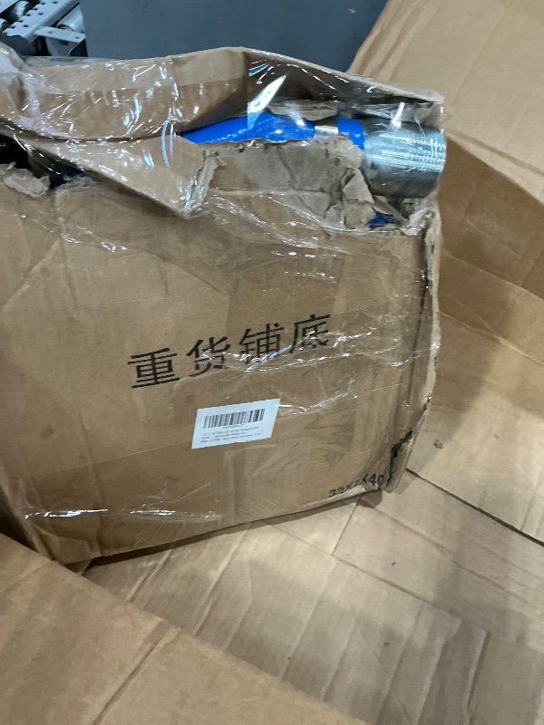 Photo 1 of 1-1/4" x 100' Heavy Duty Discharge Hose with NPT Pin Lug and Nipple Fittings, Reinforced BLue PVC Pool Backwash Hose, Connect To Pump and Pipe Threaded Outlet