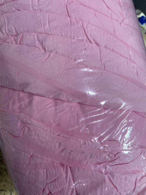 Photo 1 of **POSSIBLY MISSING PIECES** Yadangxiawa Full Bed in a Bag Pink Seersucker Comforter Set 5-Pieces Microfiber Lightweight Comforter All Season Bedding Sets with Comforter,Flat Sheet,Fitted Sheet and Pillowcases…