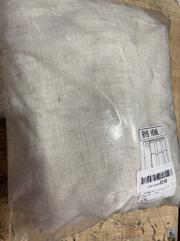 Photo 1 of RYB HOME 108 inch Curtains - Flax Linen Blend Semi Sheer Light Glare Filtering Extra Long Drapes for Living Room Dining Doorway Farmhouse Office Sunroom, Linen, Wide 52" by Long 108", 2 Panels