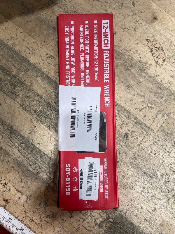 Photo 1 of 12-Inch Adjustable Wrench, Black Oxide Finish Wide Jaw Spanner with Inch/Metric Scale, Premium Drop Forged Steel for Automotive Plumbing and Household Repairs