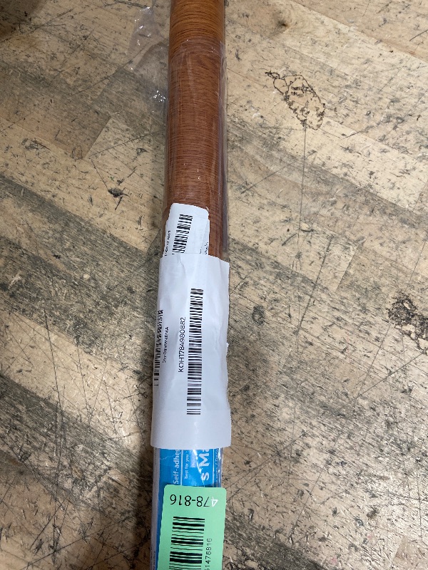 Photo 1 of TOOLDECO Peel Stick Wood Grain Wallpaper Countertop Paper Funitures Decorative Vinyl Sticker (15.8X79Inch, Light orange shade) (15.8Inch*79Inch)