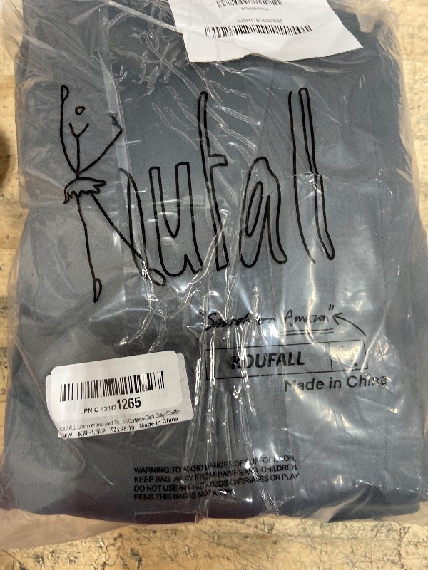 Photo 1 of **TAPE RESIDUE** KOUFALL Dark Gray Blackout Curtains for Living Room 52x98 Inch Length