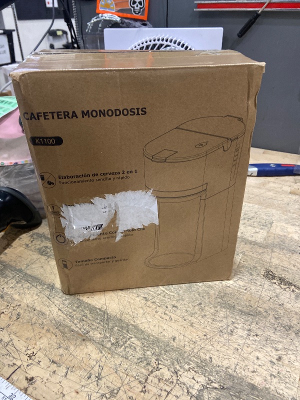 Photo 1 of **UNKNOWN DAMAGES/UNTESTED**  Mini Single Serve Coffee Maker for K Cup and Ground Coffee, Fast Brew One Cup Coffee Machine with Descaling Reminder and Water Window, 6 to 12 oz. Brew Sizes, Black