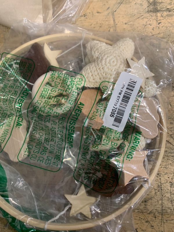 Photo 1 of Baby Crib Mobile for Boys Girls| Boho Nursery Mobile| Gender Neutral Hand-Crocheted Mobile| Ceiling Mobile - Stars, Clouds, Moon