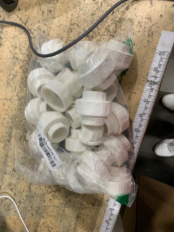 Photo 1 of 3/4" PVC Union Coupling Pipe Fitting (Socket x Socket), 20 Pack Heavy Duty for DIY Creations, Schedule 40 Adapter