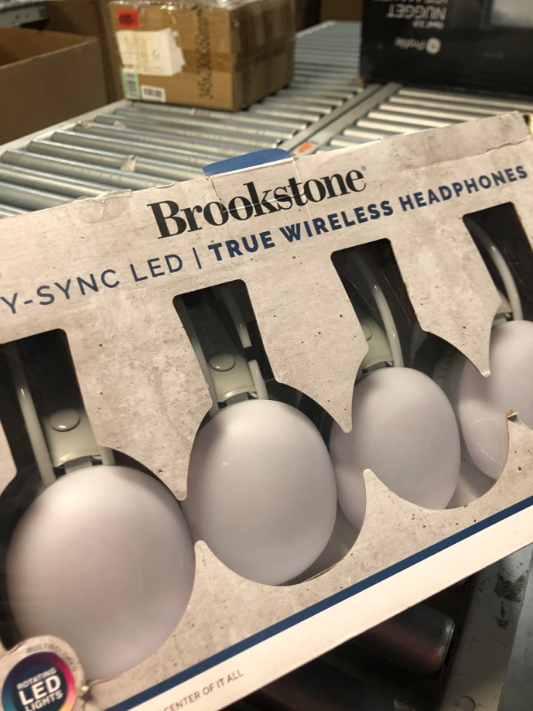 Photo 1 of (used)(see images) Brookstone Wireless Silent Disco Headphones, Multicolor LED Lights, Bluetooth 5.0, Up to 10 Hours of Playtime, 4 Pack