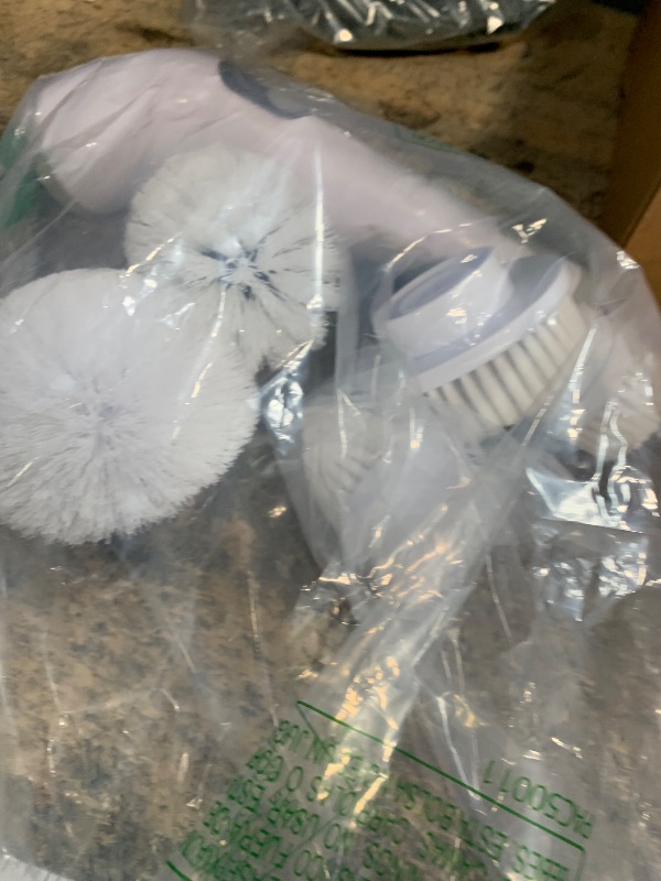 Photo 1 of ***HEADS ONLY*** Electric Spin Scrubber, Cordless Cleaning Brush, Shower Scrubber with 9 Floor Machine Pads, 2H Power Dual Speed, Adjustable Extension Handle, IPX7 Waterproof for Floor Carpet Tub Tile Car, O-White.