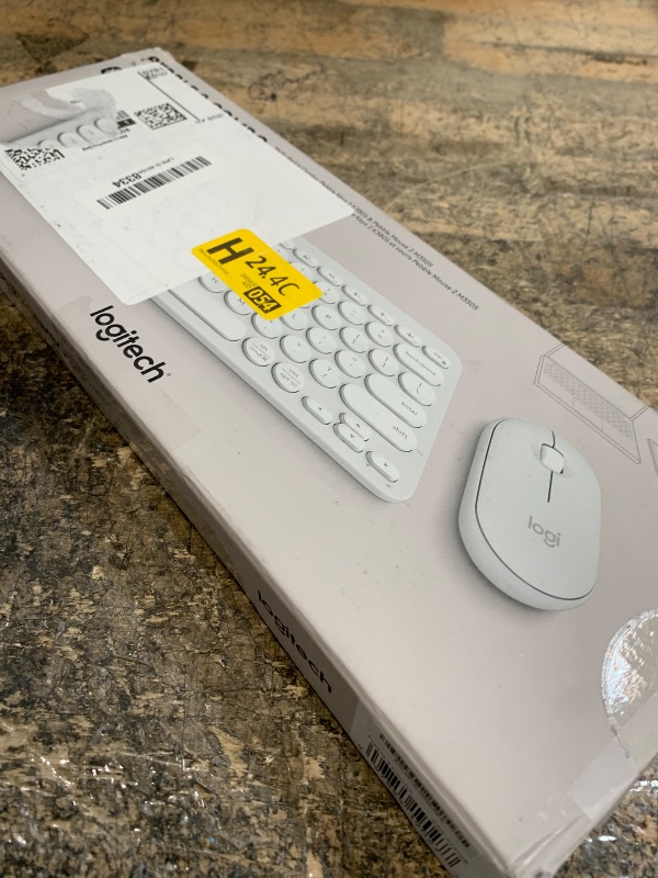 Photo 1 of **FOR PARTS ONLY/ NON-FUNCTIONAL** Logitech Pebble 2 Combo, Wireless Keyboard and Mouse, Quiet and Portable, Customizable, Logi Bolt, Bluetooth, Easy-Switch for Windows, macOS, iPadOS, Chrome - Tonal White