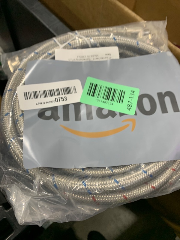 Photo 1 of 4ft Stainless Steel Washing Machine Hose with 90 Degree Elbows 2 Packs Braided Premium Washer Hoses Supply Lines-Washer Hoses 4ft Hot and Cold Striped Water Connection-by MIFLUS