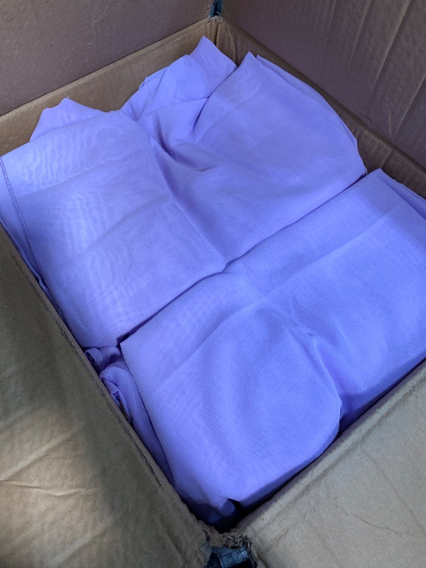 Photo 1 of (used/fair) REWOMC 6 Panels Lavender Ceiling Drapes for Wedding 5ftx30ft Chiffon Fabric Arch Draping Curtains Sheer Drapery for Party Ceremony Birthday Baby Shower Reception Stage Swag Ceiling Decorations