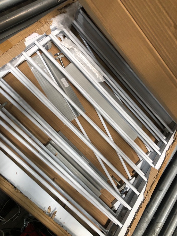 Photo 1 of (85-100 inches Width) Large Baby Gate for Stairs, Doorways, Extra Wide Baby Gate Indoor, Metal, Durability Dog Gates for The House White, Auto Close Safety Child Gate, Pet gate.