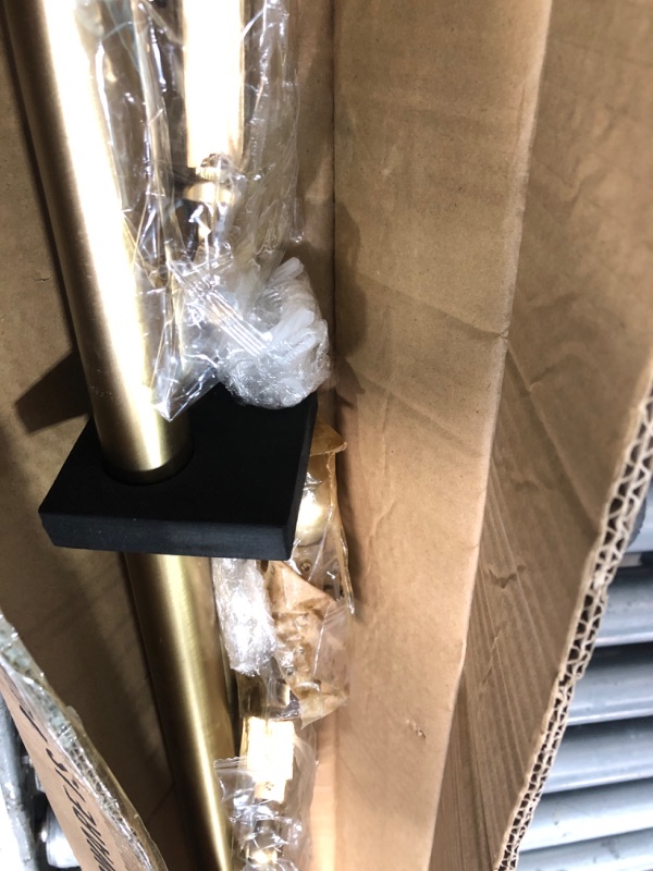 Photo 1 of 1 1/8 Inch Diameter Curtain Rods, 72-144” Telescoping Large Single Window Drapery Rod Heavy Duty With Adjustable Modern Brackets, Warm Gold