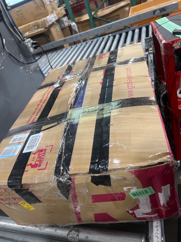 Photo 1 of *** MISSING BASE POLE*** COMHOMA Big and Tall Office Chair 400lbs High Back Gaming Chair with Ergonomic Lumbar Support & Pocket Spring Cushion for Lower Back Pain Relief, Leather Executive Chair with Foot Rest, White/Black