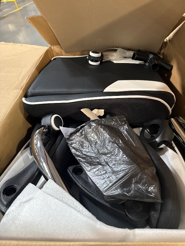 Photo 1 of *** MISSING BASE POLE*** COMHOMA Big and Tall Office Chair 400lbs High Back Gaming Chair with Ergonomic Lumbar Support & Pocket Spring Cushion for Lower Back Pain Relief, Leather Executive Chair with Foot Rest, White/Black