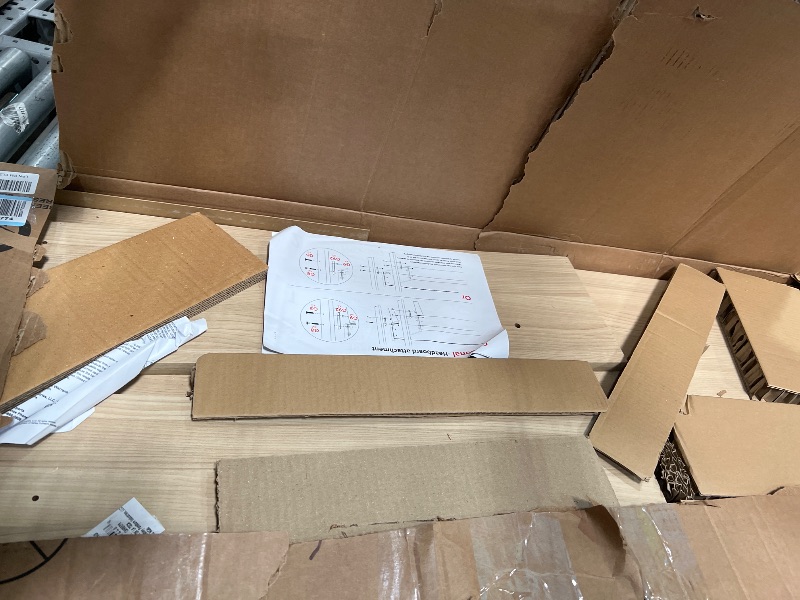 Photo 1 of **************INCOMPLETE ITEM, THIS IS ONLY 1 BOX IN A MULTI BOX SET****************
wow97e Fluted Queen Size Bed Frame with 50" Tall Storage Headboard with 4 Drawers,Wooden Platform Bed Frame with LED Lights/Storage Headboard Charging Station Easy Assemb