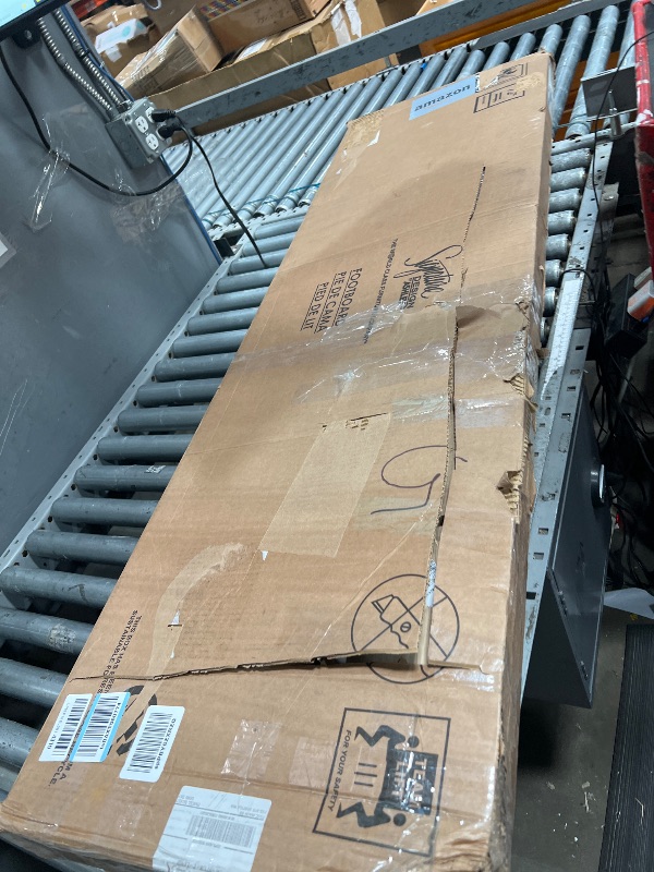 Photo 1 of **************INCOMPLETE ITEM, THIS IS ONLY 1 BOX IN A MULTI BOX SET****************
wow97e Fluted Queen Size Bed Frame with 50" Tall Storage Headboard with 4 Drawers,Wooden Platform Bed Frame with LED Lights/Storage Headboard Charging Station Easy Assemb