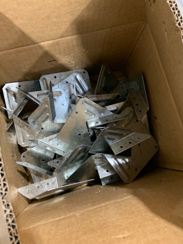 Photo 1 of (25-Pack) Calvana 16-Gauge Hurricane Ties, Rafter Hanger, Hurricane Straps, Pergola Brackets, Galvanized Finish, Rust-Resistant & Reliable, for Connecting Wooden Rafters, Patio Beams, Roof Trusses