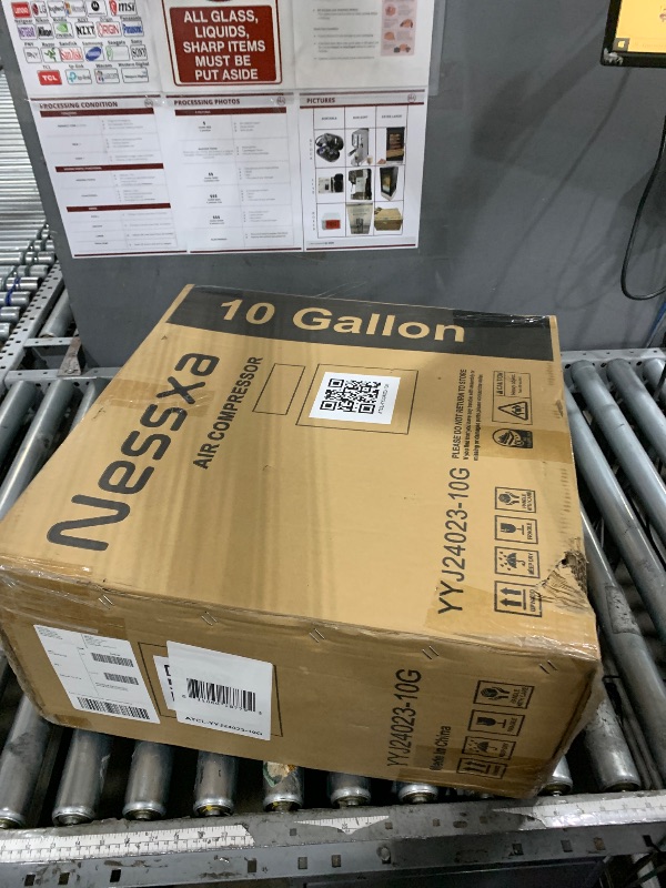 Photo 1 of 10 Gallon Ultra Quiet Air Compressor with Two Quick Couplers, 2HP 8.76 CFM@ 115PSI Pressure Oil-Free Air Compressor Tank, 70dB Quiet Compressor for Auto Repair, Tire Inflation 110V/60hz
