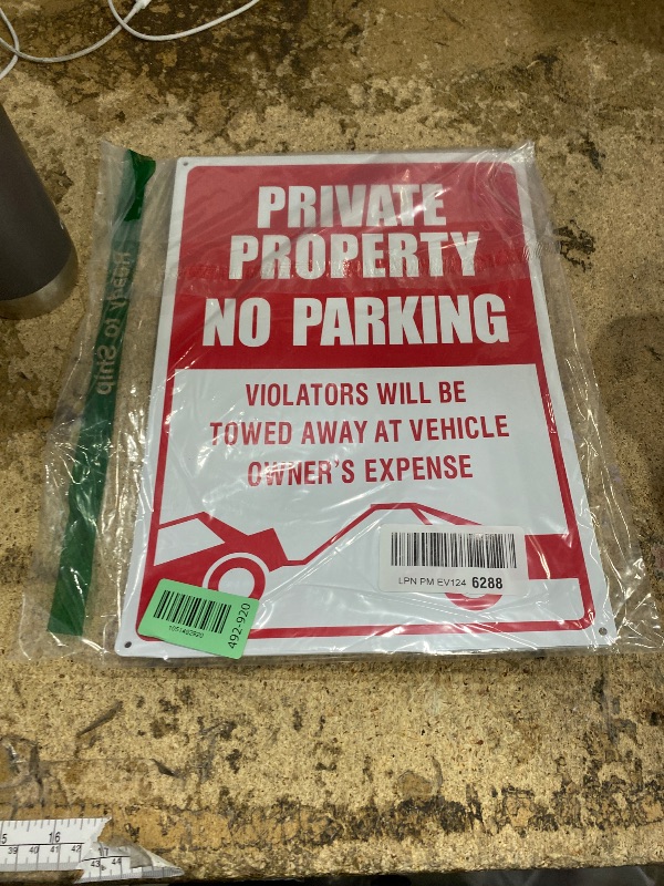 Photo 1 of 3 Pieces No Parking Sign, 14 x 10 Inches Reflective Private Property Sign Violators Will Be Towed, Rust Free Aluminum, UV Protected, Weather Resistant, Waterproof, Durable Ink, Easy To Mount