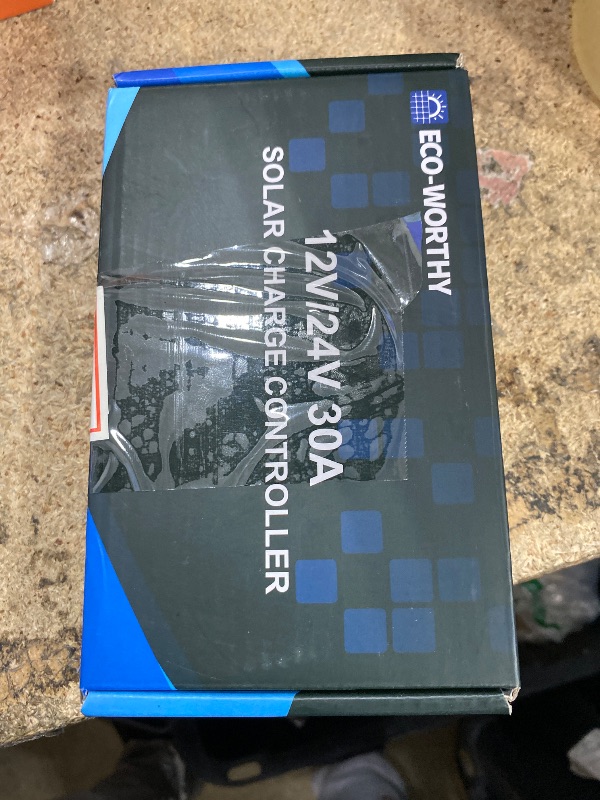 Photo 1 of **POSSIBLY FOR PARTS/UNKNOWN DAMAGE**  ECO-WORTHY Solar Charge Controller 30A with Bluetooth, APP Remote Connection, Solar Panel Custom Battery Regulator, Dual USB Port Auto 12V/24V PWM for FLD/LiFePO4/SLD/GEL RV Solar System