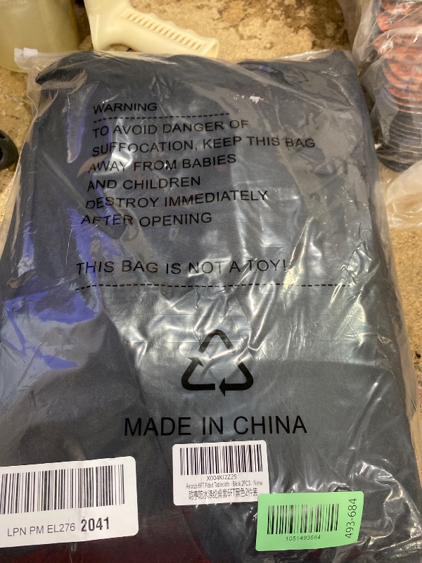 Photo 1 of 2 Pack Fitted Tablecloth for 6 Foot Rectangle Tables 72 x 30 Inch Black Table Covers Water Resistant Polyester Table Cloth for Wedding, Parties,Display, Trade Show (Black)