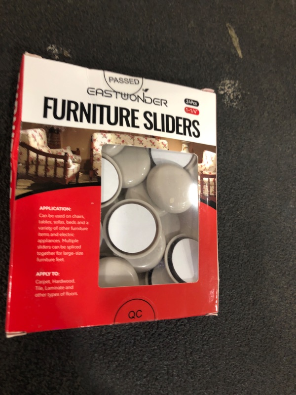 Photo 1 of 1-1/4" Furniture Sliders for Carpet & Hardwood Floors, 24PCS Furniture Pads for Quickly and Easily Move Any Item and Protect The Floor