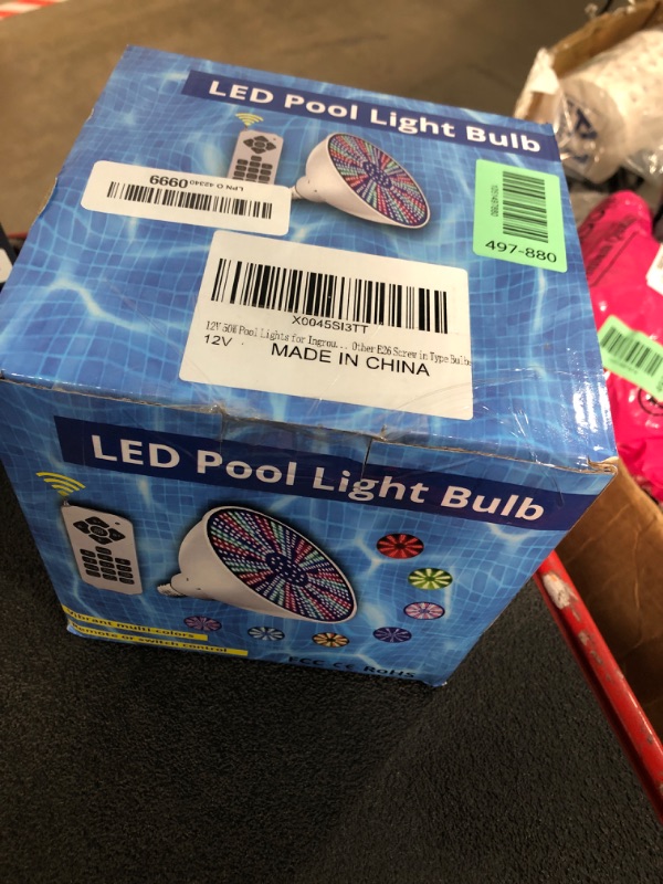 Photo 1 of 12V 50W Pool Lights for Inground Pools Waterproof, Color Changing Pool Light Bulb with Remote Control, Replacement Bulb for Pentair, Hayward and Other E26 Screw in Type Bulbs