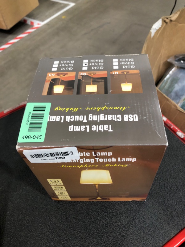 Photo 1 of **PARTIAL SET SHADE ONLY**  YYXGOOB Cordless LED Table Lamp,Portables Fabric Shade Desk Lamps, Rechargeable Battery Powered Lighting, Dimmable Light for Dining Room, Bedroom, Bedside, Night Light, Balcony (Silver)