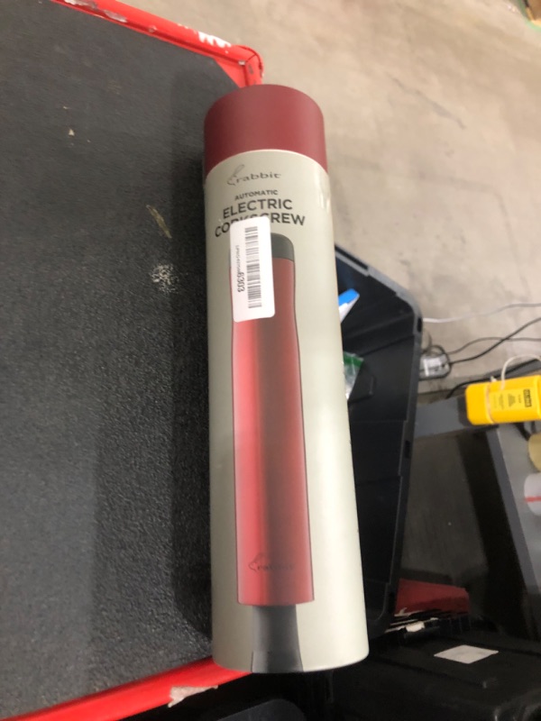 Photo 1 of **PARTIAL SET MISSING CHARGER** Rabbit Automatic Electric Corkscrew Wine Bottle Opener (Metallic Red)