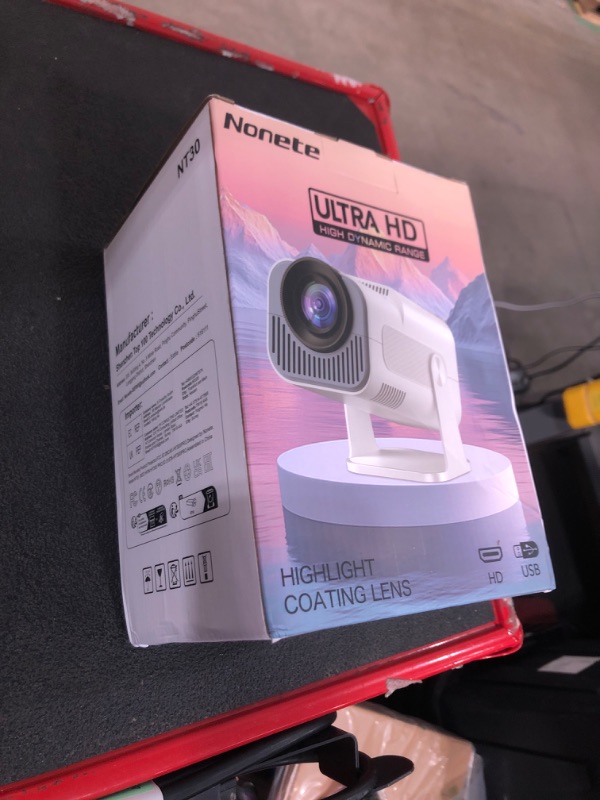 Photo 1 of ?Built-in Apps?Mini Projector 1080P, 4K Projector Full HD with WIFI 6 and Bluetooth 5.2, Support 270° Rotatable Portable Projector with Auto Keystone Correction,Compatible with Phone/HDMI/USB-White