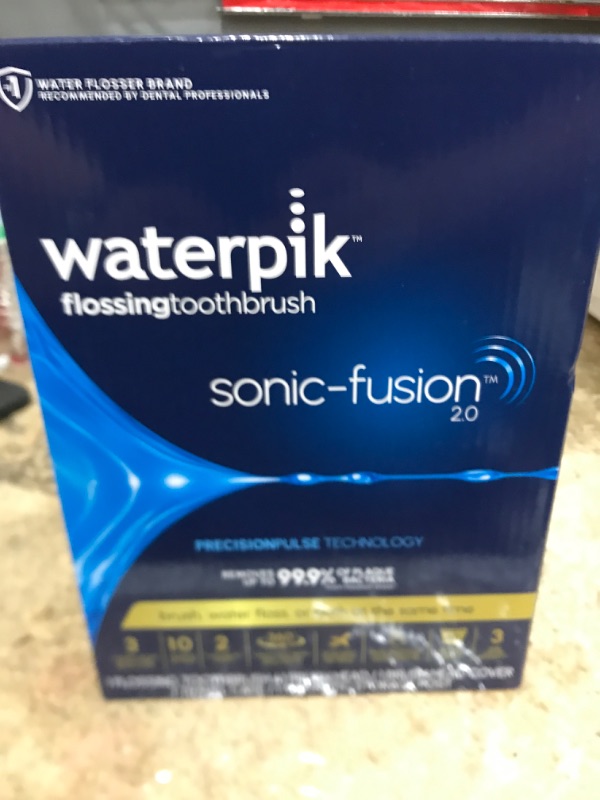 Photo 1 of (used) Waterpik Sonic-Fusion 2.0 Professional Flossing Electric Toothbrush with Water Flosser Combo In One, White SF-04, Packaging May Vary
