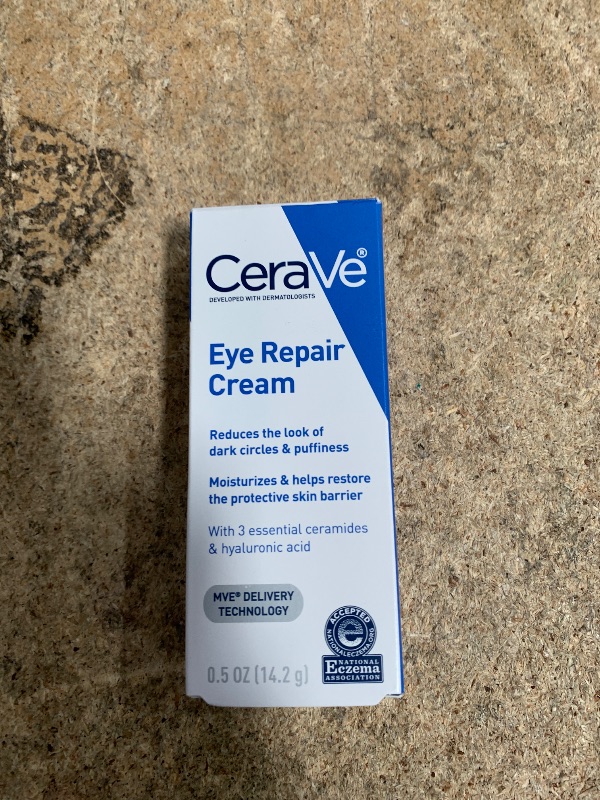 Photo 1 of CeraVe Eye Repair Cream, Under Eye Cream For Puffiness And Bags Under Eyes, Hyaluronic Acid + Niacinamide + Marine Botanical Complex, Oil Free & Opthalmologist Tested