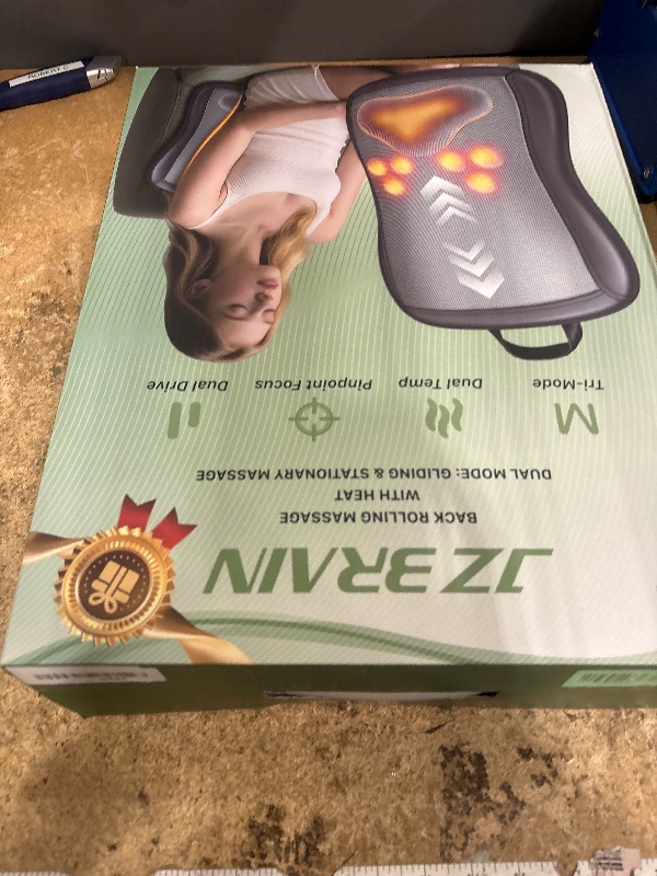 Photo 1 of **MISSING POWER CABLE**JZBRAIN Shiatsu Back Massager with Heat : Up and Down Rolling Massage - Electric Back Massager for Pain Relief Deep Tissue - Heated Lower Back Massager for Office, Home Use